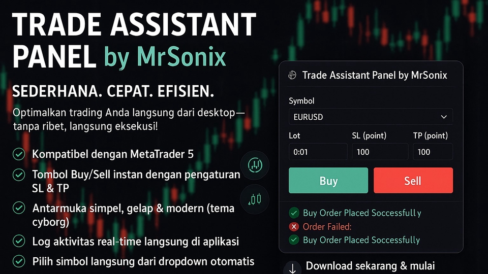 Jasa Pembuatan Software dan Program Dekstop - Trade Assistant Panel Sederhana. Cepat. Efisien untuk Trader