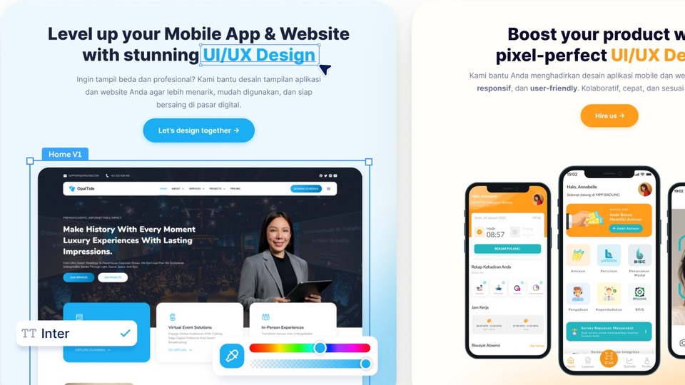 Jasa UI/UX Design untuk Website, Mobile App & Desktop Aplikasi - High Quality UI/UX Design for Website, Mobile App, Dashboard, Landing Page