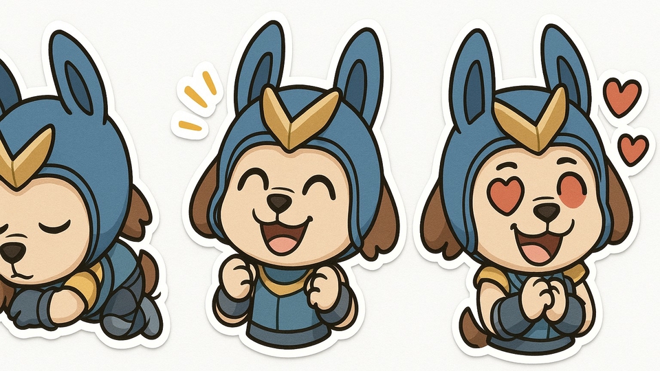 Jasa Desain Stiker Online Custom - Stiker anjing 🐶 lucu 