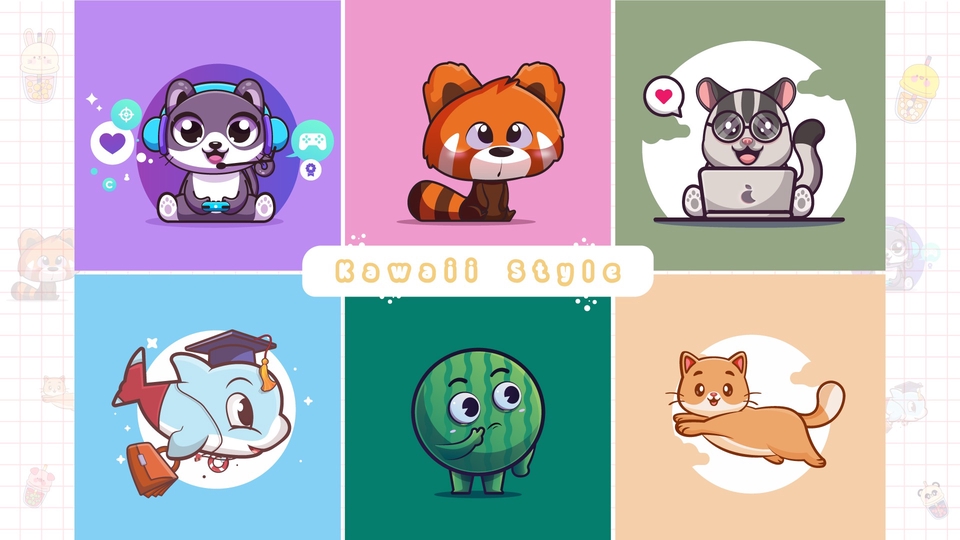 Jasa Desain Maskot dan Karakter Berkualitas - Desain Karakter Dengan Tampilan Kawaii