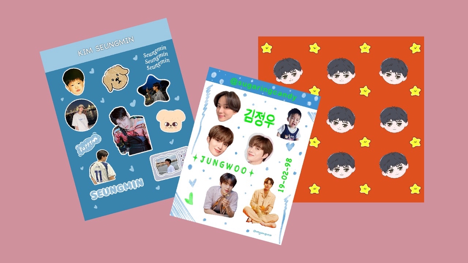 Sticker sheet sticker lucu kpop