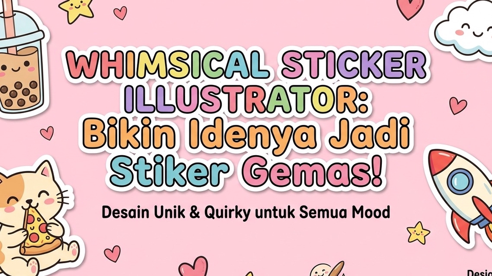 Bikin ide lucumu jadi nyata! Desain stiker custom gemas, unik, & berkualitas. Order sekarang! ✨🎨