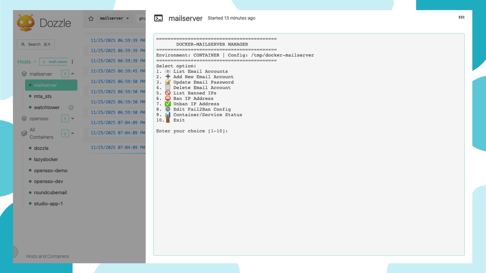 Tampilan shell bash script manager