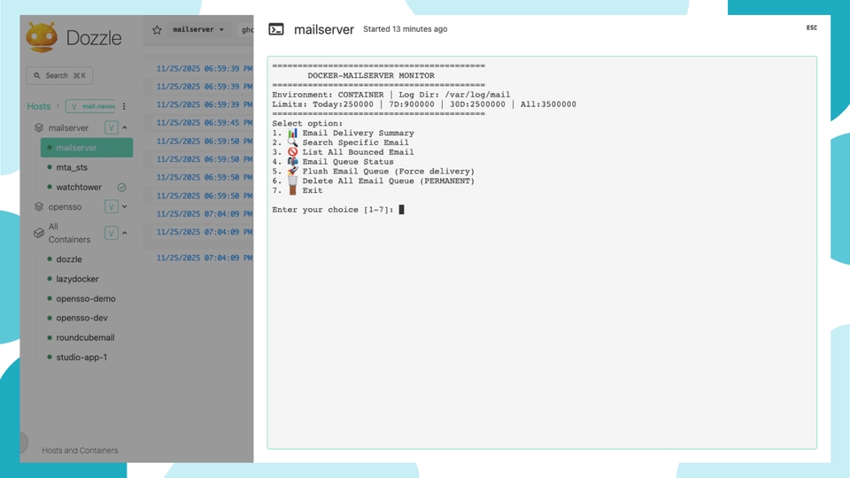Tampilan shell bash script monitor
