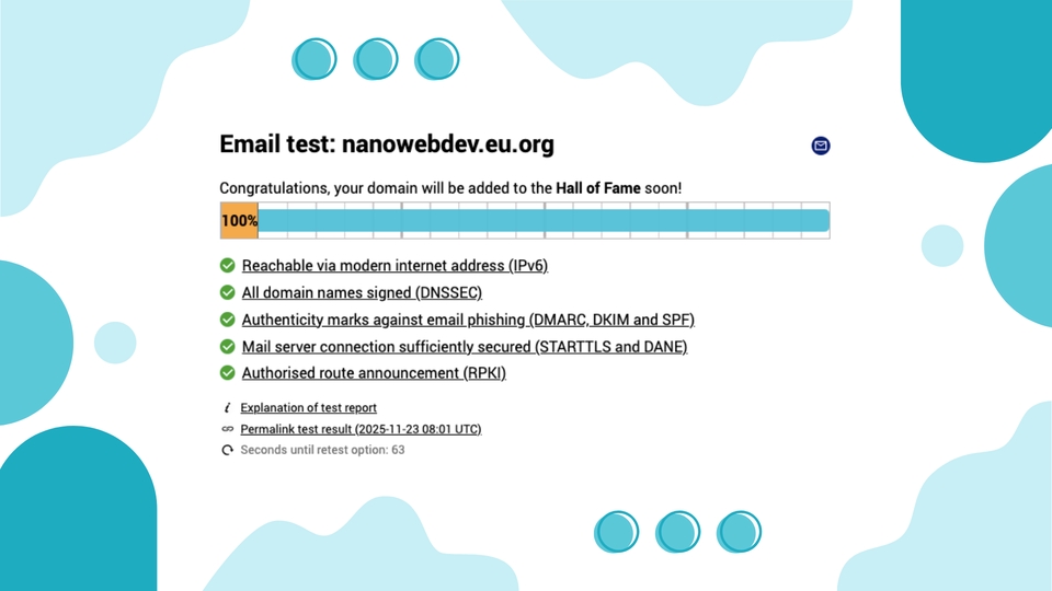 Hasil test email server security