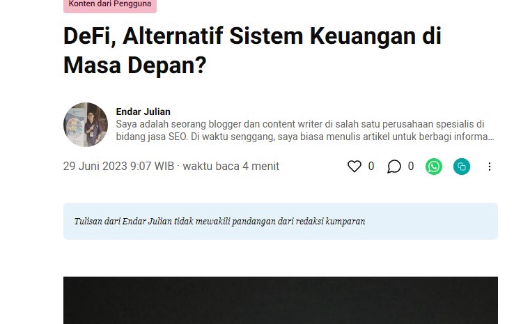 Artikel tentang sistem keuangan DEFI
