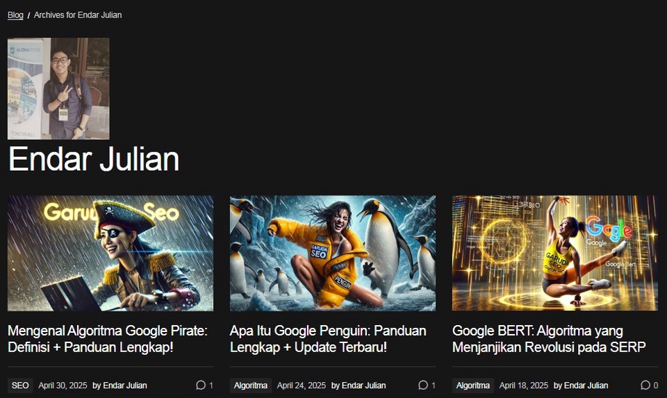 Artikel seputar SEO di Garuda Website