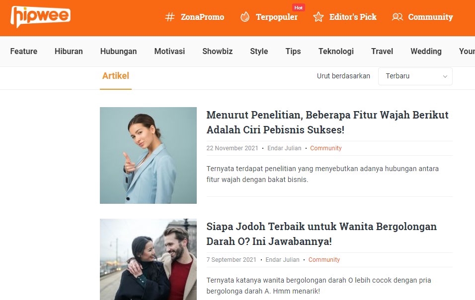 Artikel kontribusi di Hipwee - 1
