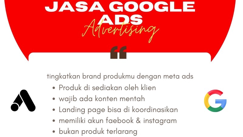Jasa Iklan Google Shopping dan Google Merchant Center - Jasa Iklan Google Ads | Advertising | paket 1 bulan
