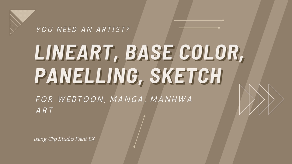 Lineart, base color, panelling, sketch for Webtoon, manga, manhwa art using Clip Studio Paint EX