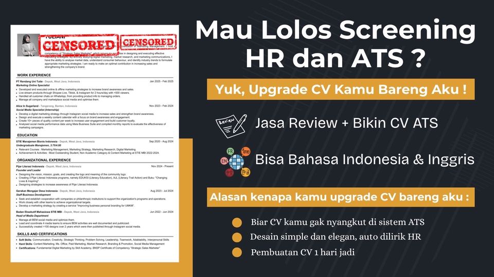 Jasa Review CV dan Membuat CV ATS Freandly