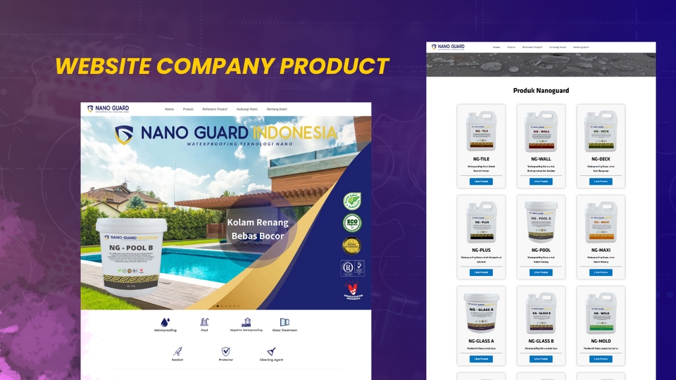 webiste product company yang menampilkan produk perusahaan