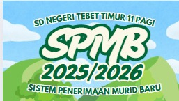 salah satu alat bantu promosi desain x banner untuk spmb tahun 2025 dengan warna yang colorful
