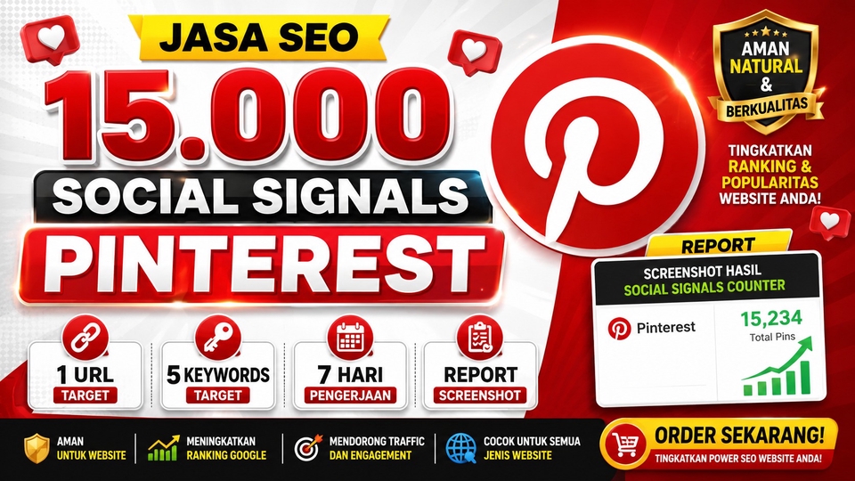 Paket SEO 15000 Social Signals Pinterest - Strategi Natural dan Berkualitas meningkatkan SEO.