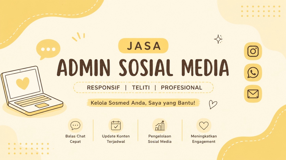 Admin sosial media, admin toko online fast respon, teliti affordable