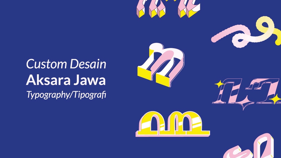 Cover Portfolio neviayue Custom Desain Aksara Jawa Typography Tipografi