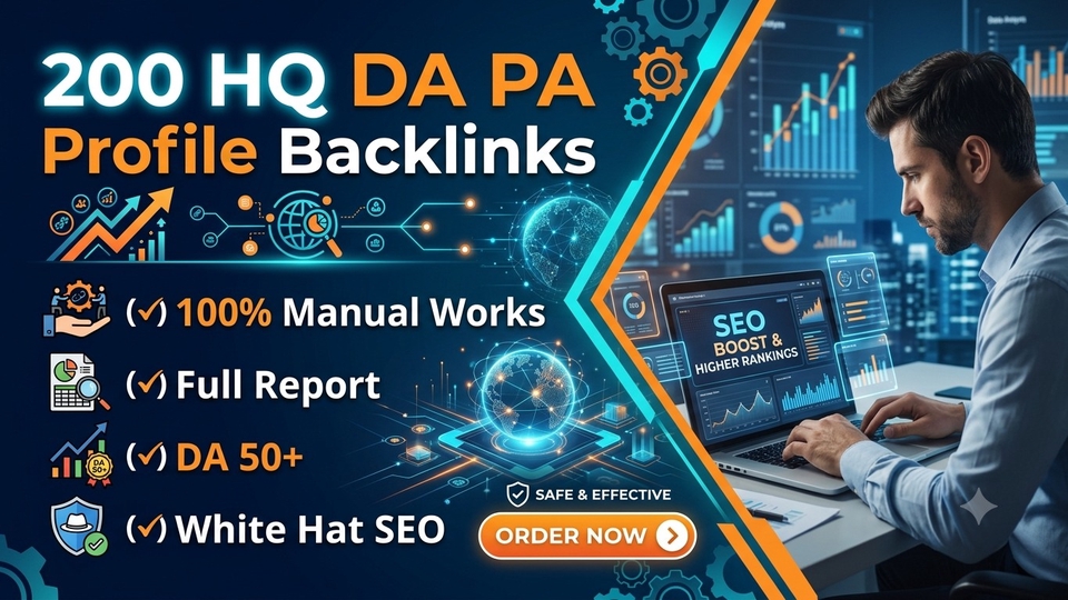 200 High Quality DA PA Profile Backlinks for SERP