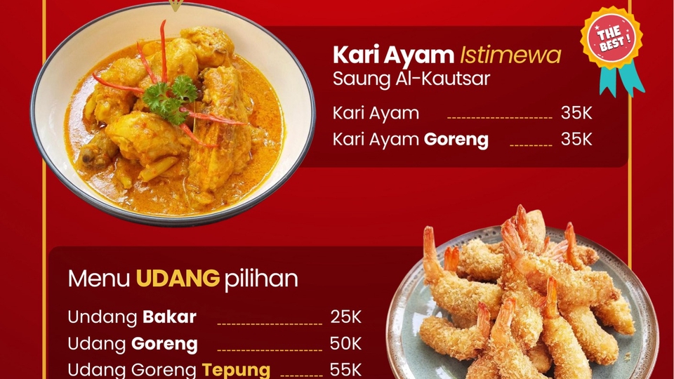 Booklet Menu untuk Saung Danau Al-Kautsar, design tools Canva