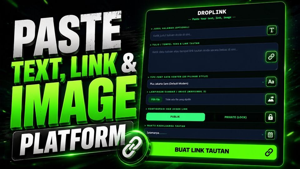 PASTE TEXT, LINK & IMAGE PLATFORM