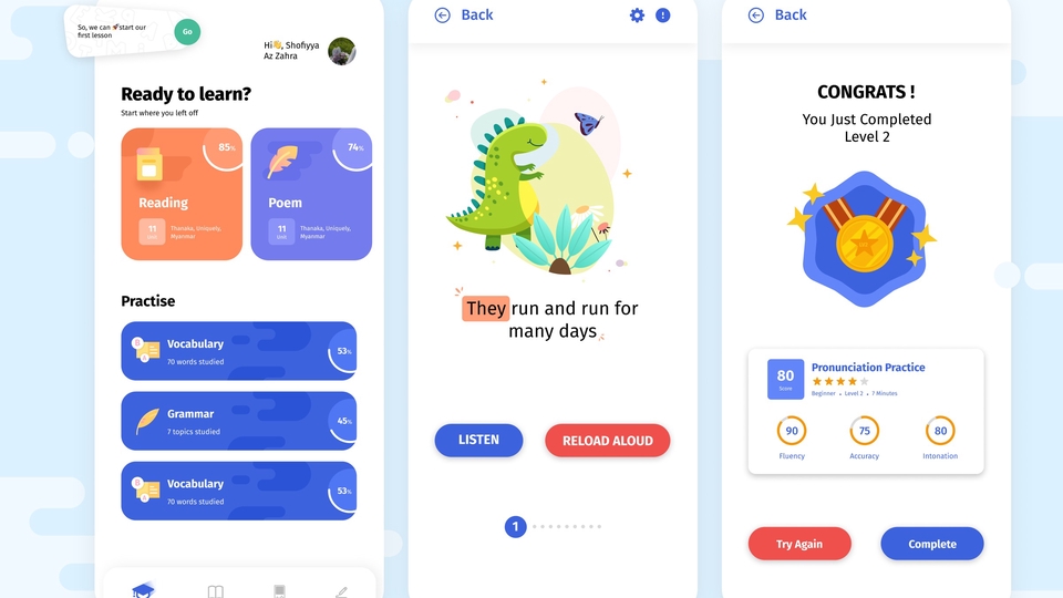 Desain UI Aplikasi Mobile Edukasi Anak
