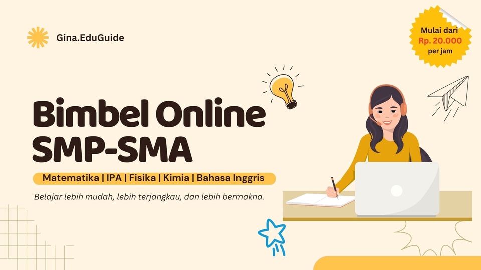 Belajar, Bimbel dan Berbagai Kursus Online - Bimbingan Belajar Online SMP–SMA: Matematika, IPA, Fisika, Kimia, & Bahasa Inggris
