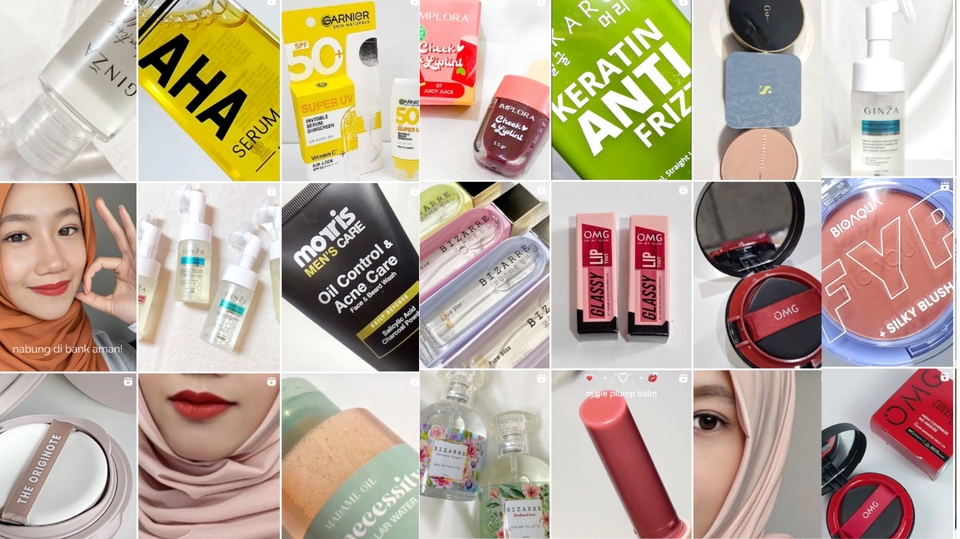 Visual samples from 100+ brand collabs with top Indonesian beauty & lifestyle brands