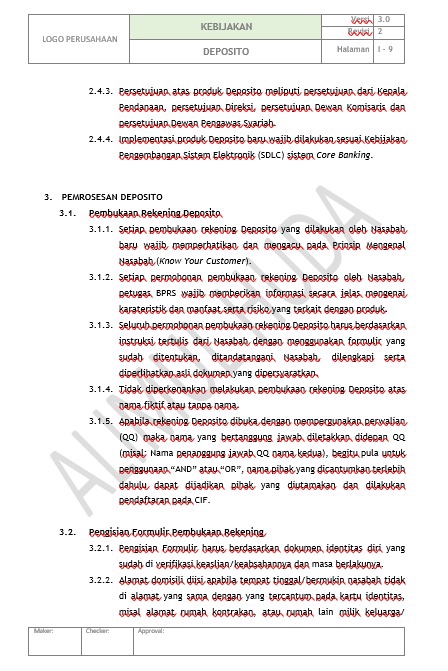 SOP - Jasa Pembuatan SOP & Kebijakan Compliance untuk BPR/BPRS, Koperasi Profesional - 3