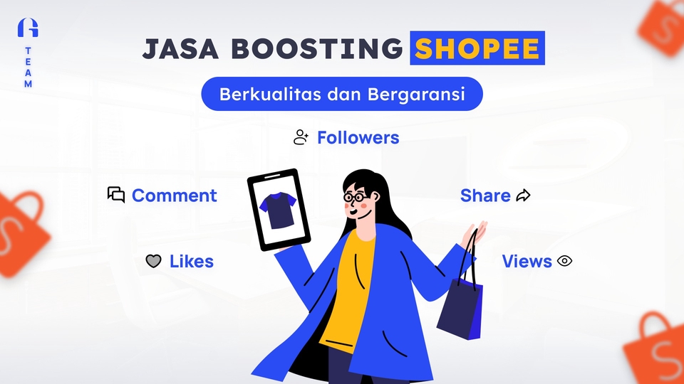 Jasa meningkatkan followers, views, likes, comments shopee video ataupun marketplace