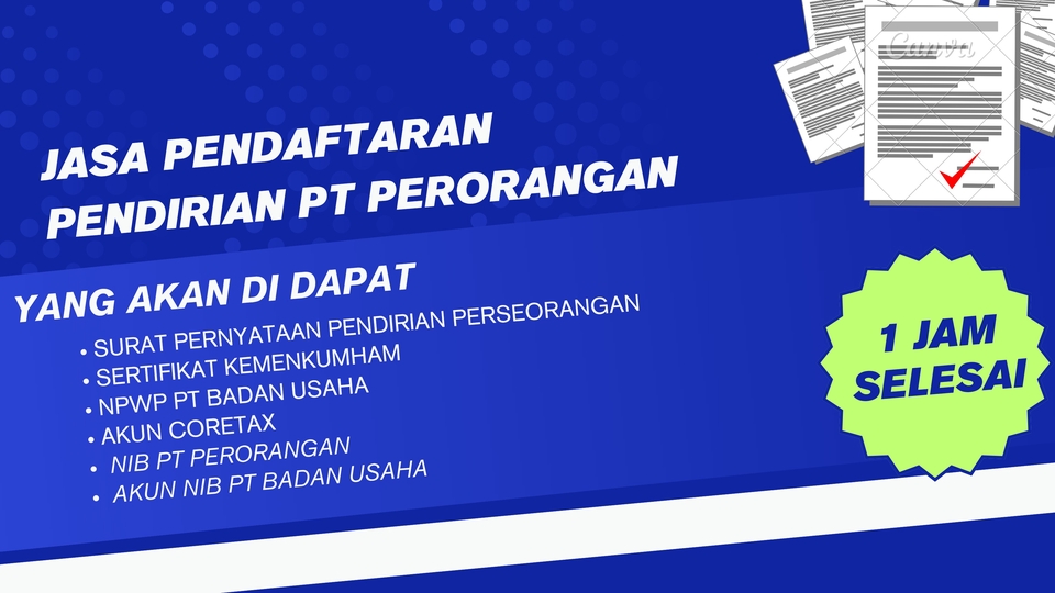 Jasa Perizinan Usaha / Konsultan Perizinan - Jasa Pendirian Legalitas Perusahaan PT Perorangan