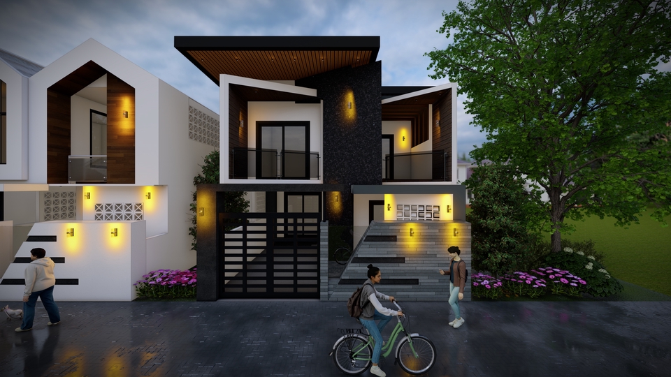 3D & Perspektif - JASA DESAIN FASAD (TAMPAK DEPAN) BANGUNAN RAMAH BUDGET - 8