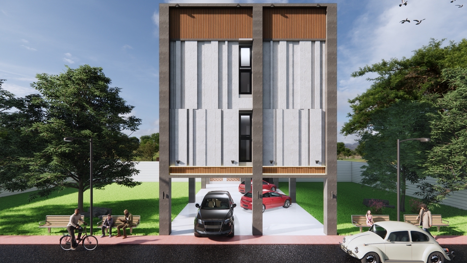 3D & Perspektif - JASA DESAIN FASAD (TAMPAK DEPAN) BANGUNAN RAMAH BUDGET - 2