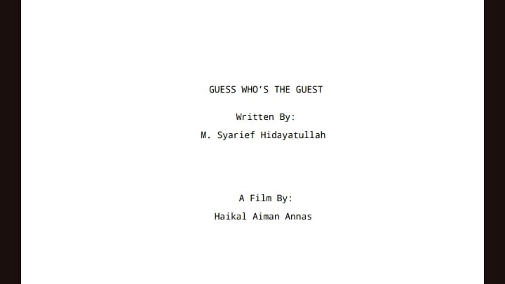 potongan cover naskah Guess Who's The Guest