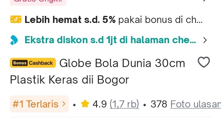 Produk yang dioptimasi di Tokopedia 