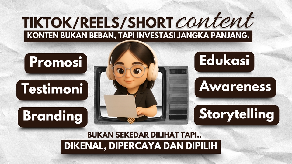 Content Creator - PEMBUATAN KONTEN VIDEO REELS/TIKTOK/SHORT DENGAN HOOK DAN SCRIPT SEO FRIENDLY - 3