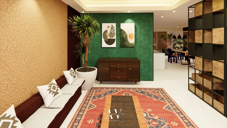 Interior desain rumah mid century