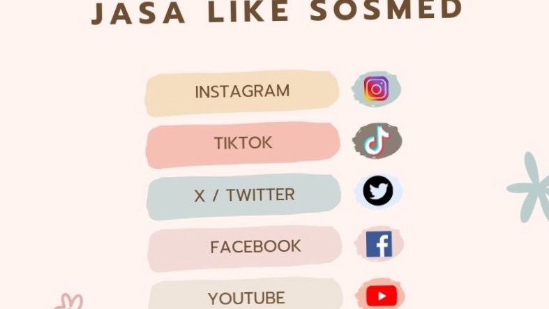 Jasa like Sosmed : ig, TikTok, YouTube, dll