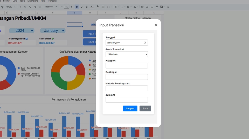 Form Input Transaksi