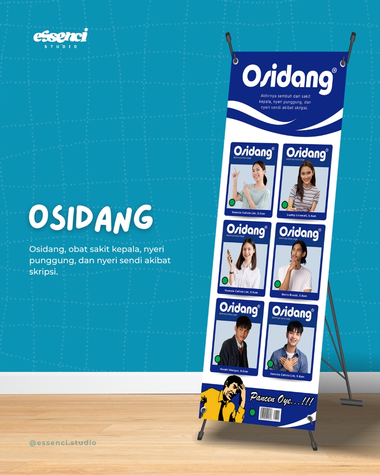 Jasa desain banner wisuda sidang lulusan tema osidang oskadon