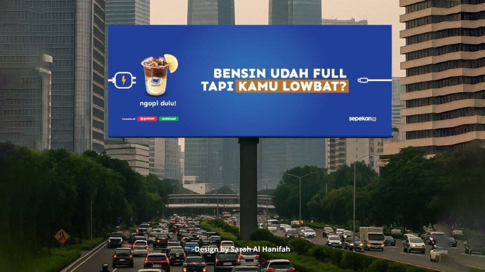 Desain Billboard di jalan Gatot Subroto, Jakarta.
