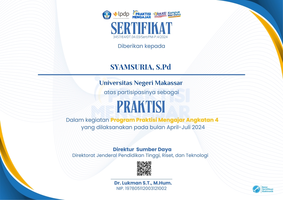 Sebagai Praktisi Mengajar di salah di Universitas Negeri Makassar pada Tahun 2024.