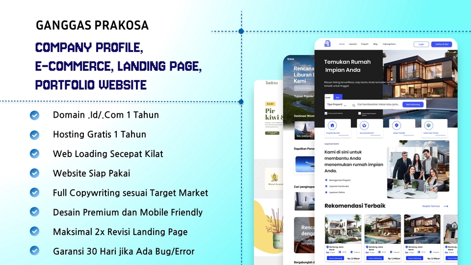Website Company Profile, E-Commerce, Toko Online, Landing Page, Portfolio Website