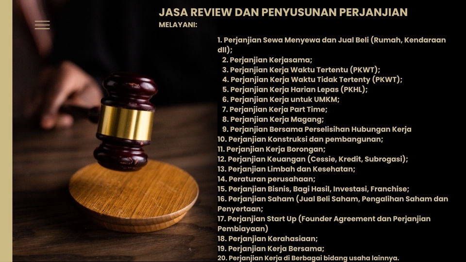 Jasa Konsultan Hukum dan Pengacara Terpercaya - Jasa Review & Pembuatan Dokumen Hukum: Perjanjian, MOU, Addendum, NDA - Cepat & Profesional
