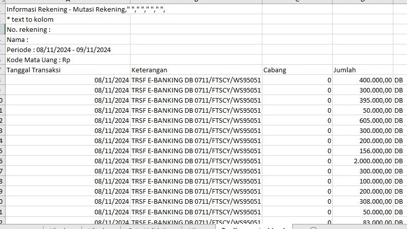 Input Data Mutasi Bank