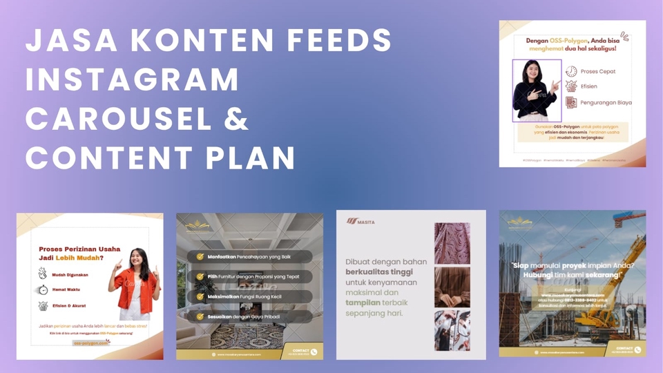 Jasa Design Feed Instagram Carousel, Jadwal Content Plan & Caption Menarik