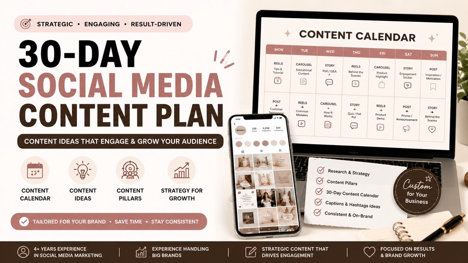 Penyediaan Jasa Social Media Content Planning — 30 days of calendars