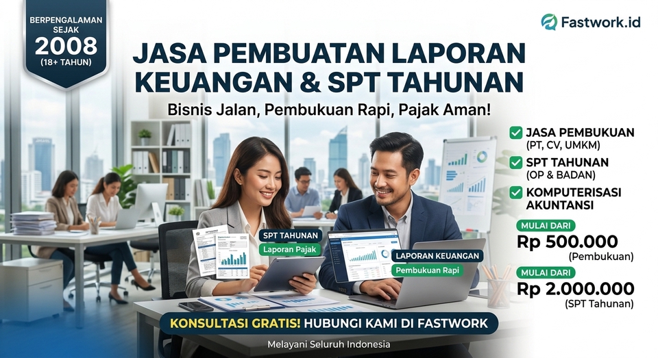 Akuntansi dan Keuangan - Jasa Laporan Keuangan & SPT Tahunan PT/CV/UMKM - Berpengalaman Sejak 2008 - 2