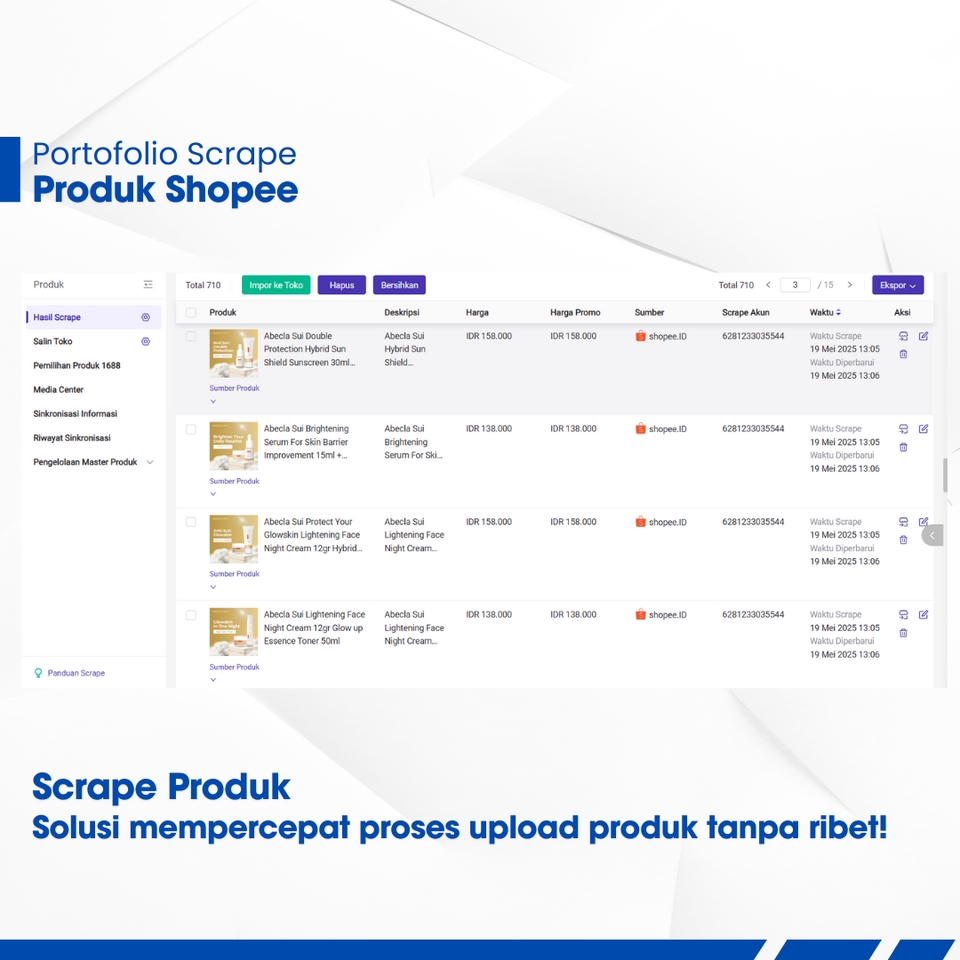 Update Produk Toko Online - Jasa scrape Shopee, Lazada, Tokopedia, Bukalapak, Bibli, Tiki, Sendo, Tiktok shop, dsb - 3