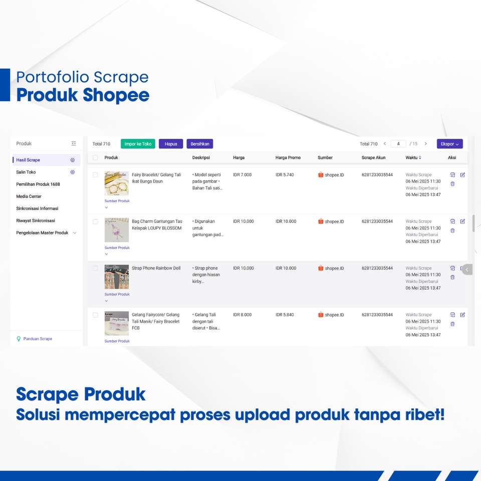 Update Produk Toko Online - Jasa scrape Shopee, Lazada, Tokopedia, Bukalapak, Bibli, Tiki, Sendo, Tiktok shop, dsb - 4