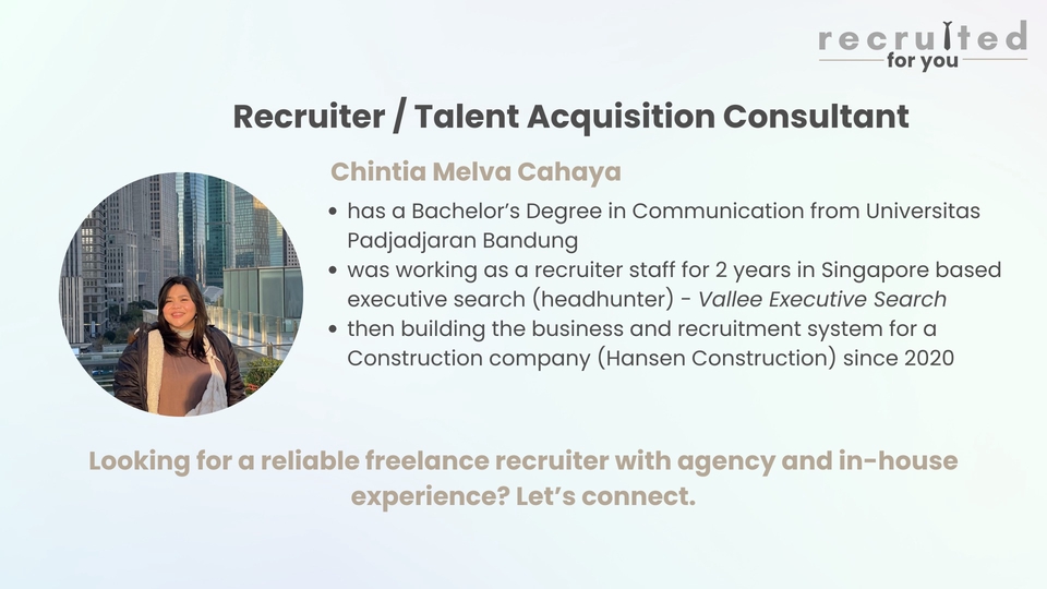 Jasa Konsultan HRD dan Human Capital untuk Perusahaan - Konsultan Rekrutmen/ Recruitment Consultant (Freelance)