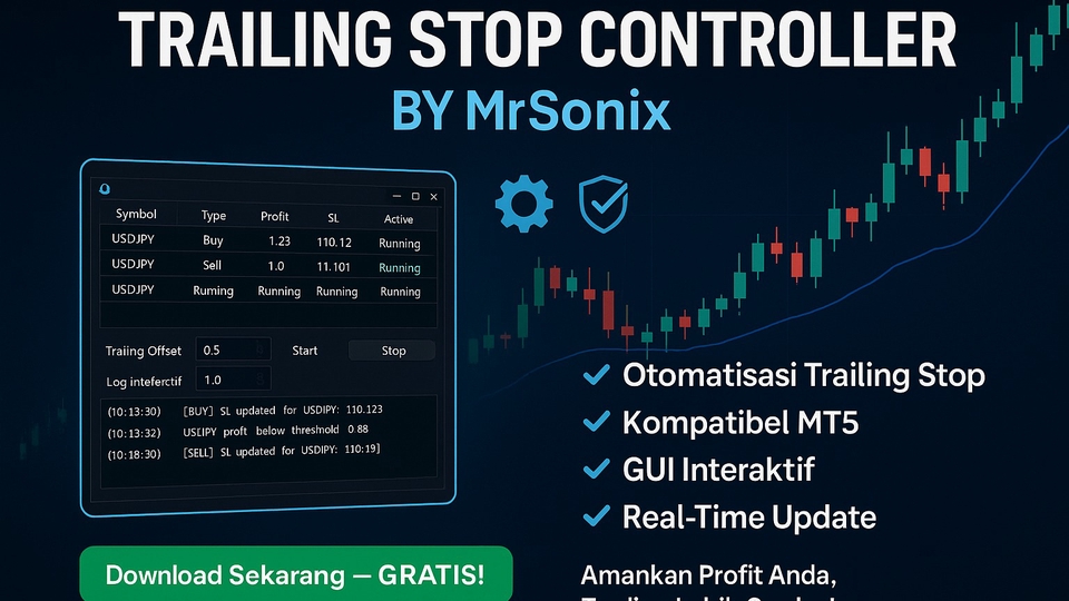Jasa Pembuatan Software dan Program Dekstop - TRAILING STOP CONTROLLER FOR XAUUSD TRADING
